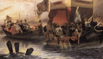  State Painting - The State Barge of Cardinal Richelieu on the Rhone life size histories Hippolyte Delaroche